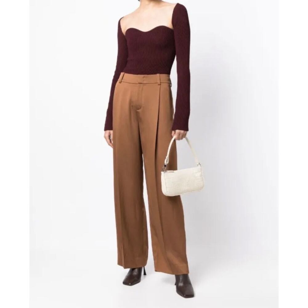 Vince Womens 12 Brown Wide Leg Trousers Quiet Luxury Career Chic NEW